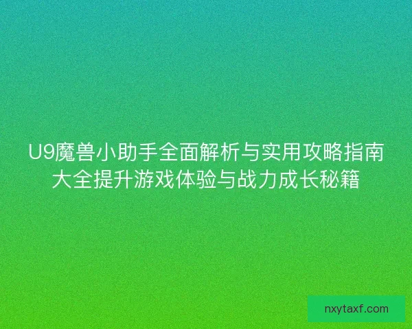 U9魔兽小助手全面解析与实用攻略指南大全提升游戏体验与战力成长秘籍